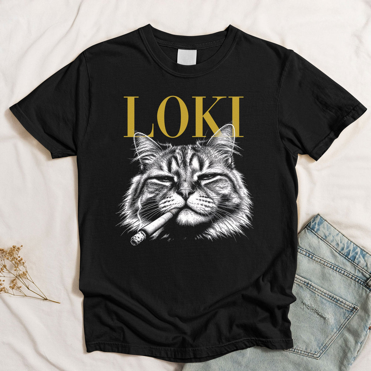 Custom Photo Funny Gangster Pet Portrait, Edgy Pet Meme Tee - Personalized Shirt