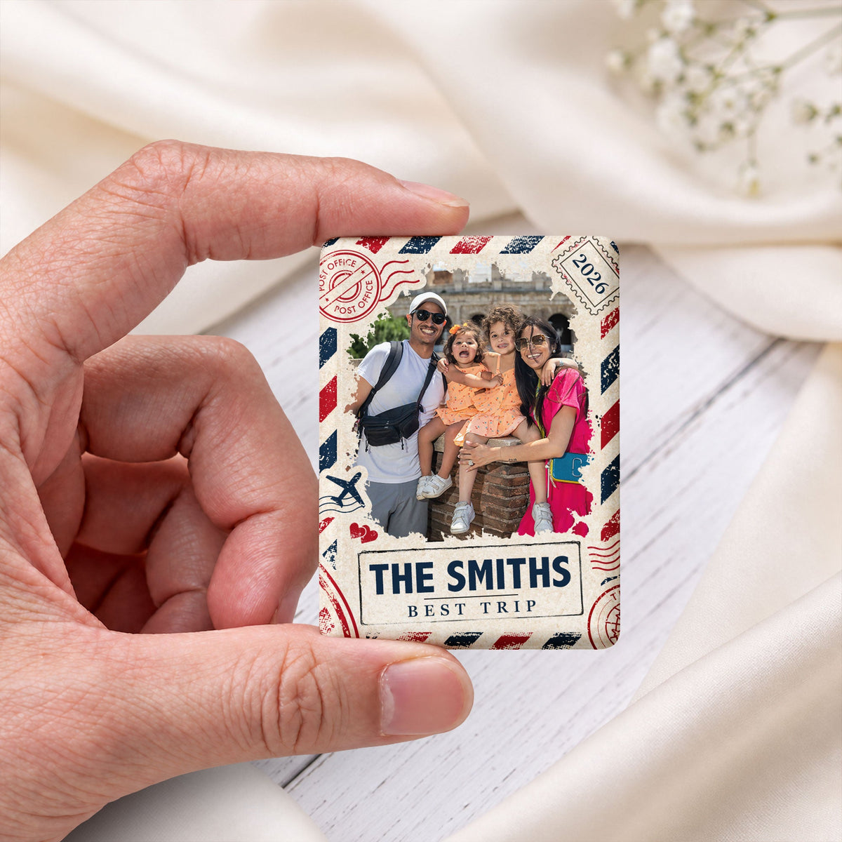 Best Trip Custom Photo Traveling Memories Ceramic - Personalized Magnet