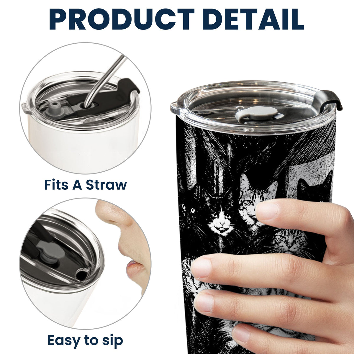 Custom Photo Funny Gangster Pet, Edgy Pet Meme Drinkware - Personalized Tumbler
