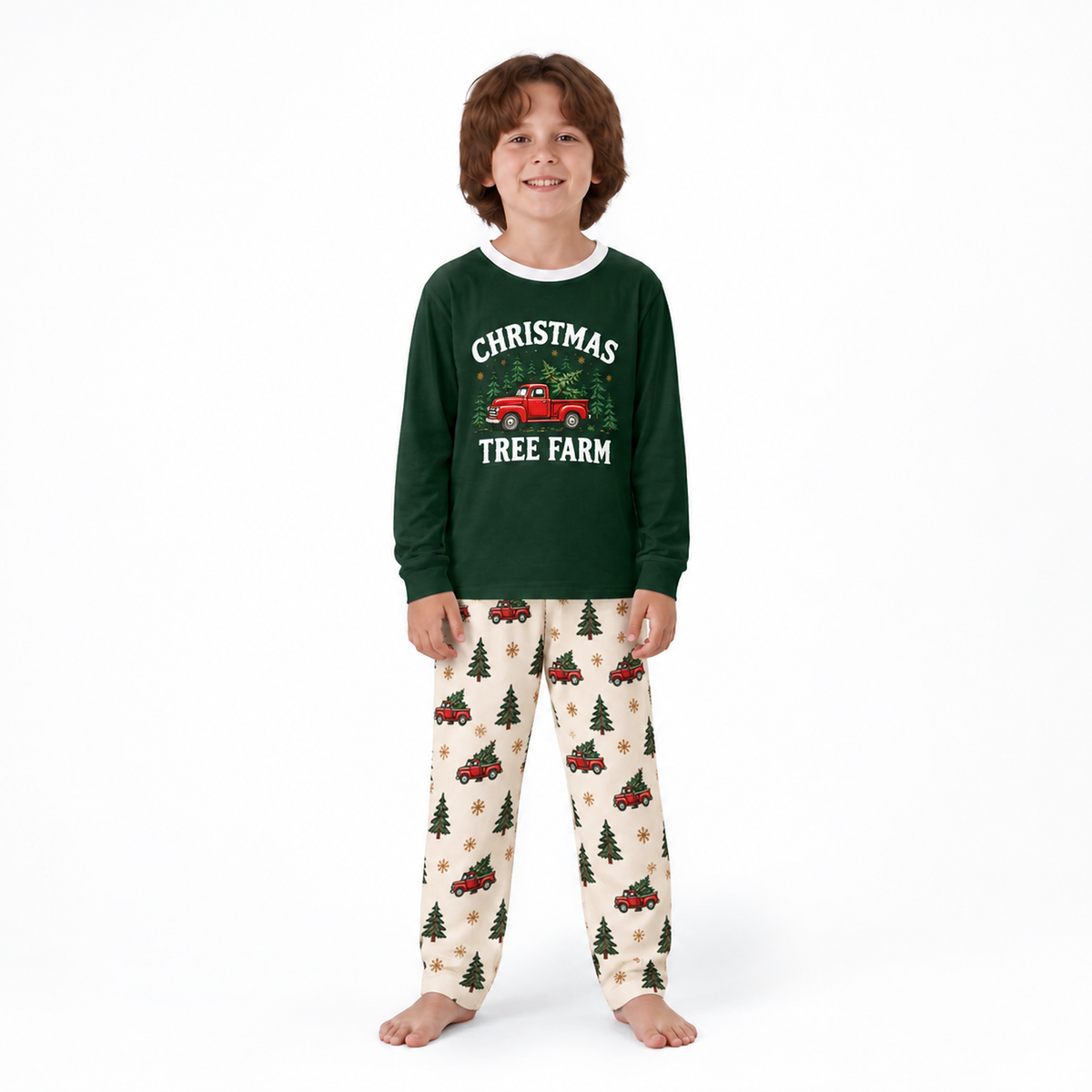 Vintage Christmas Truck Tree Farm Matching Family Christmas Pajamas