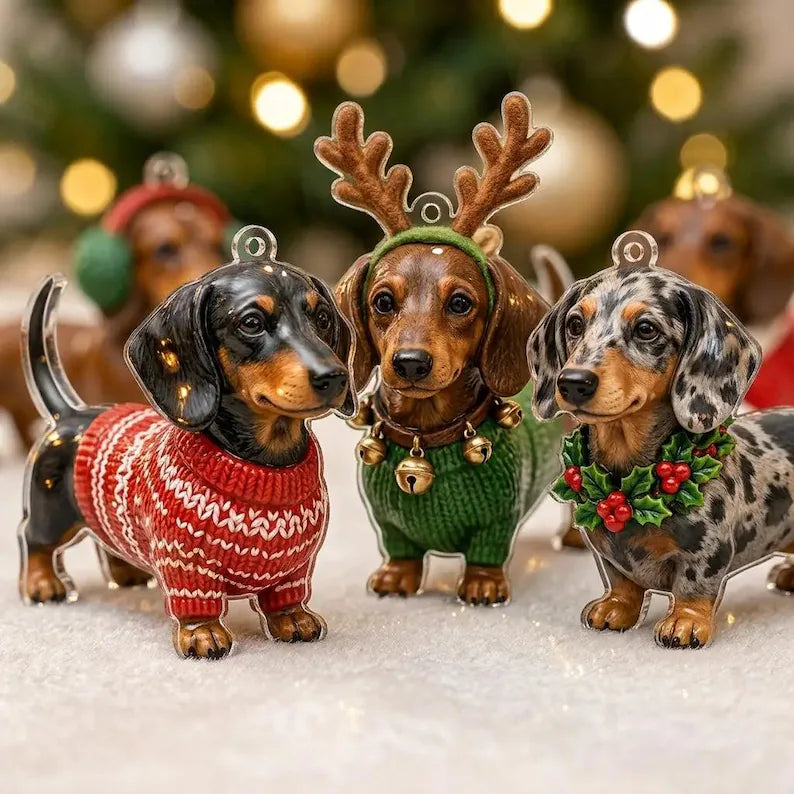 2D Dachshund Christmas Advent Calendar 2026, 24-Day Dog Lover Countdown, Cute Wiener Dog Christmas Gift