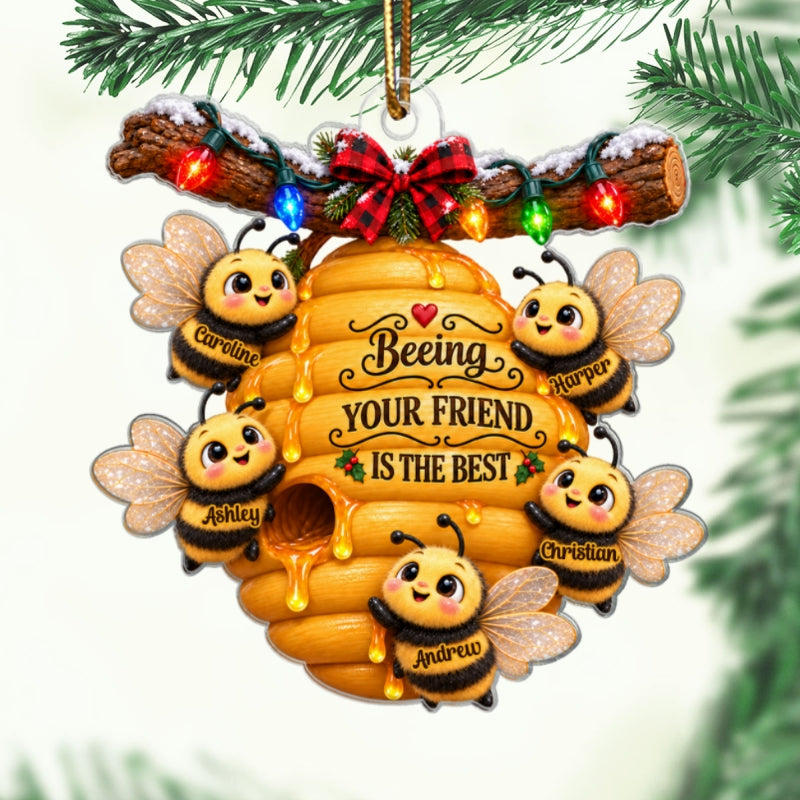 Beeing Your Friend Is The Best 2D Flat – Personalized Acrylic Ornament – Cute Friendship Christmas Gift For Best Friends