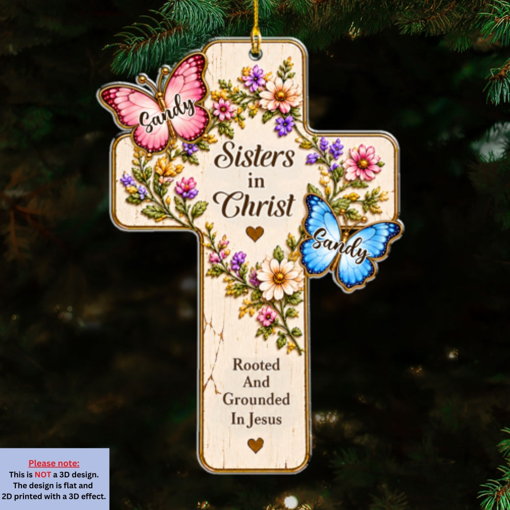 Custom Keepsake Christmas Ornament • Sisters By Faith - Personalized Acrylic Ornament