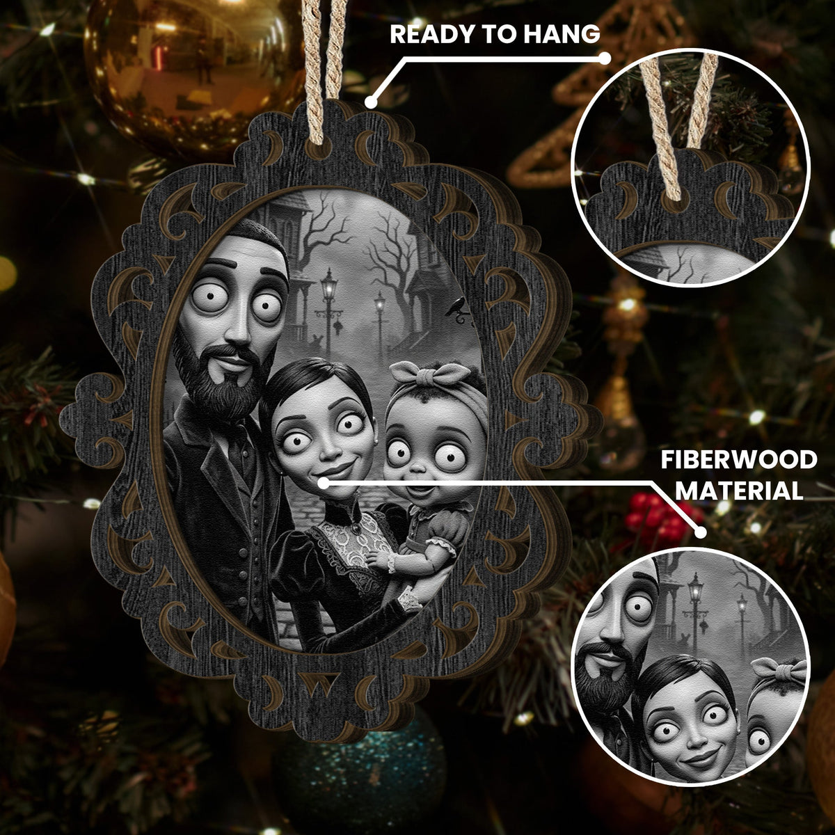 Gothic Christmas Style Our Family - Personalized Ornament