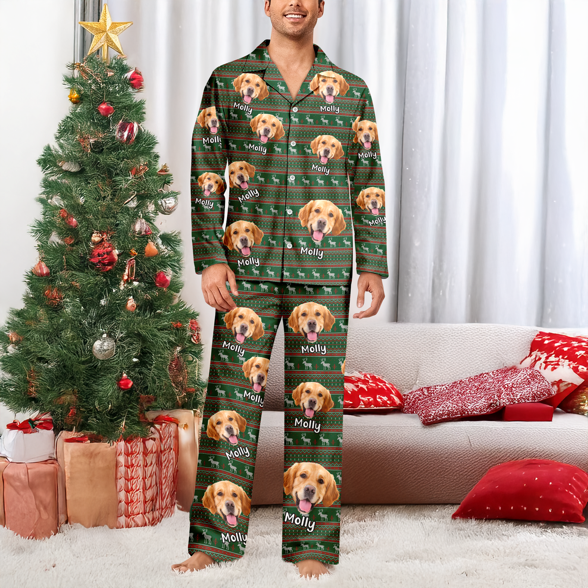 Dth Custom Dog Photo For Christmas Pajamas Th10 896285