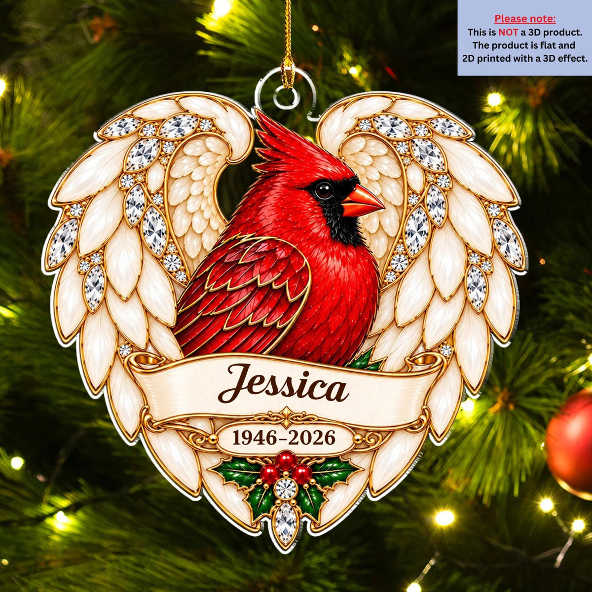 Custom Memorial Christmas Ornament, Sympathy Keepsake • Your Memory Shines - Personalized Acrylic Ornament