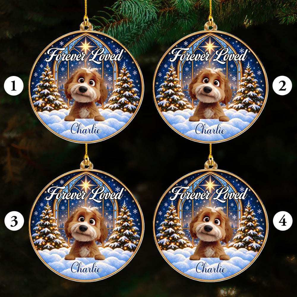 Custom Christmas Memorial Sympathy Gifts For Dogs, Cats • Angel Paws - Personalized Acrylic Ornament