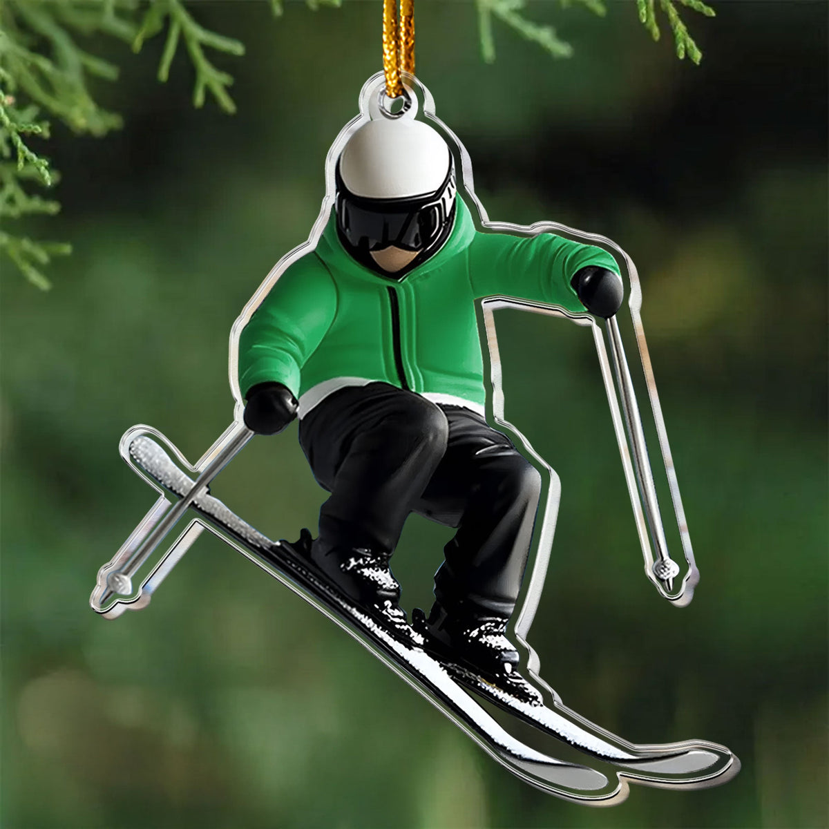 Gift For Skiing Lovers Gift For Skier 2D Flat- Acrylic Ornament