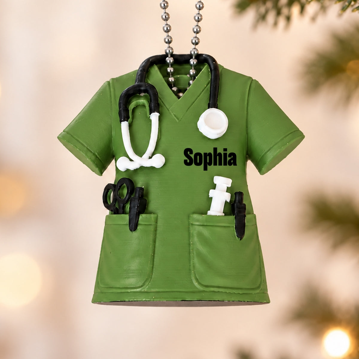 3D Printed Nurse Scrub Custom Name - Personalized 3D Printed Ornament - Christmas Gift For Nurse, RN