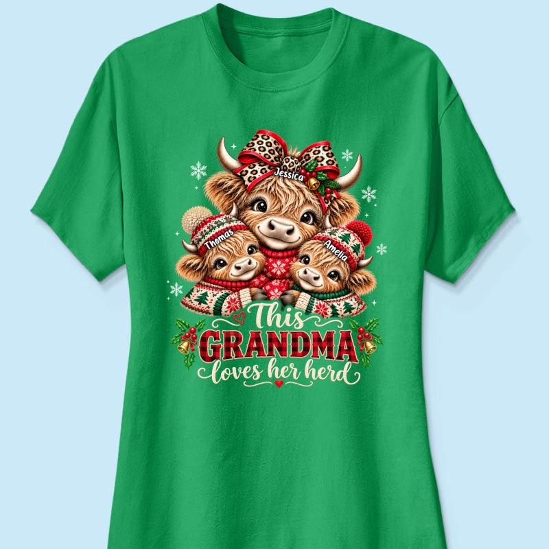 This Grandma Loves Her Herd - Personalized Shirt - Thoughtful Christmas Gift for Grandma