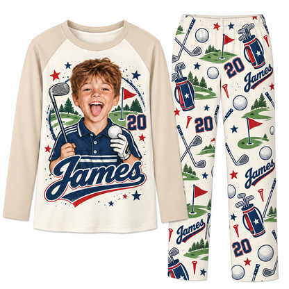 Custom Face Golf Lover Christmas Matching Family Christmas Pajamas