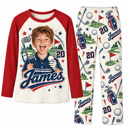 Custom Face Golf Lover Christmas Matching Family Christmas Pajamas