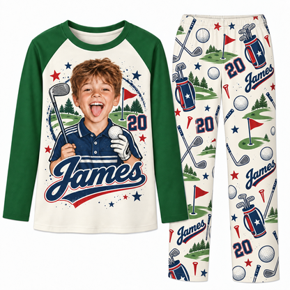 Custom Face Golf Lover Christmas Matching Family Christmas Pajamas