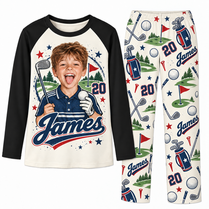 Custom Face Golf Lover Christmas Matching Family Christmas Pajamas