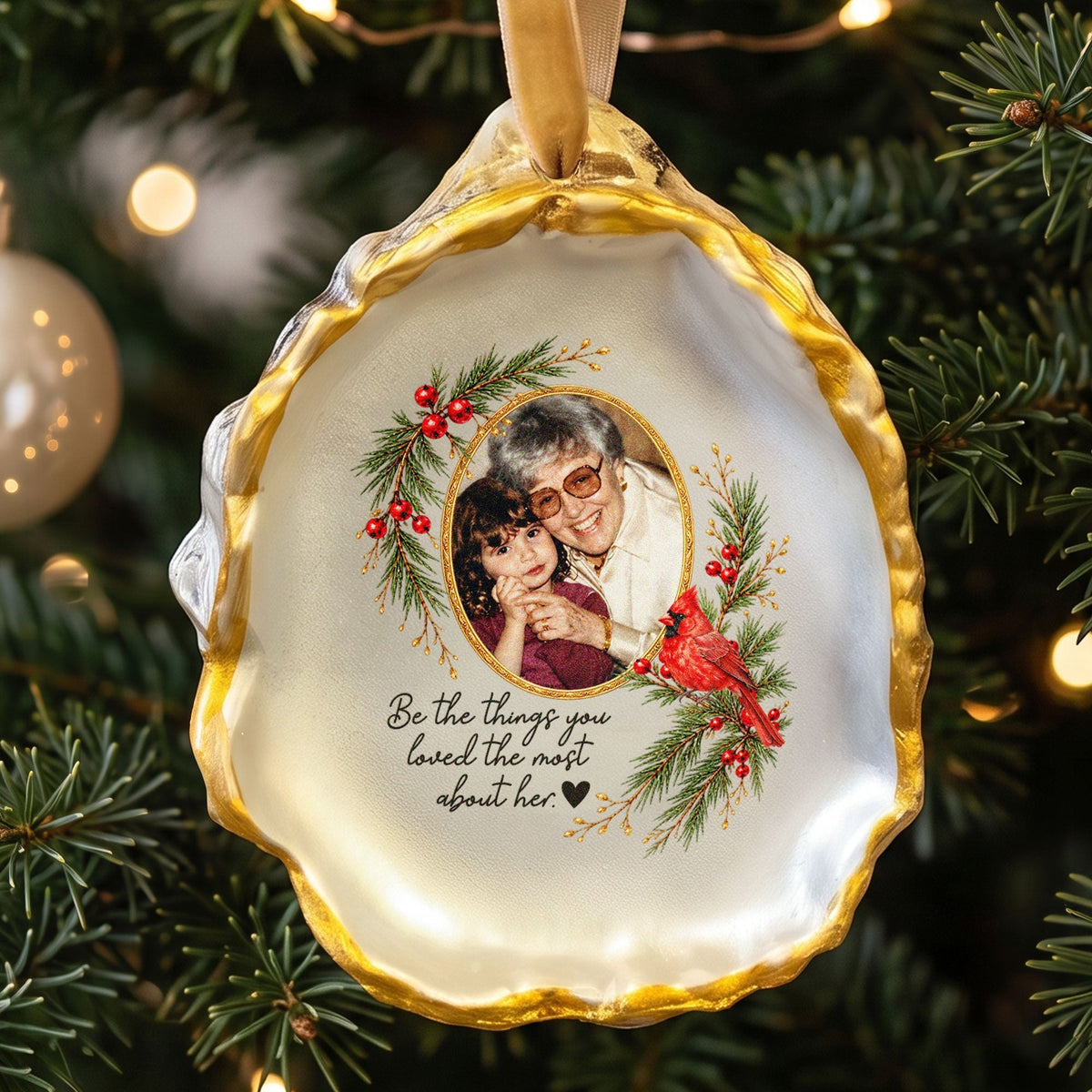 Be The Things You Loved The Most About Her, Him Oyster - Memorial Loss Gifts - Personalized Ornament