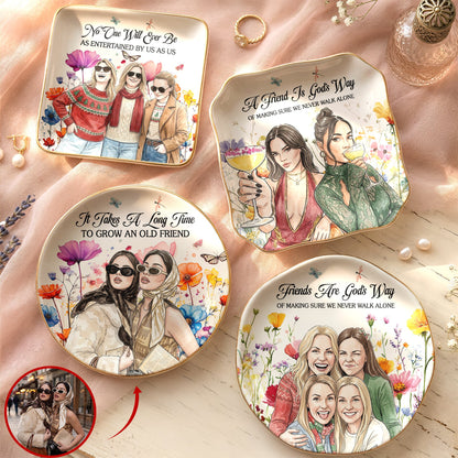 No One Will Ever Be As Entertained By Us As Us Custom Photo Watercolor Floral Art - Personalized Jewelry Dish