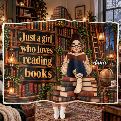 Just A Girl Who Loves Reading Books - Personalized Blanket