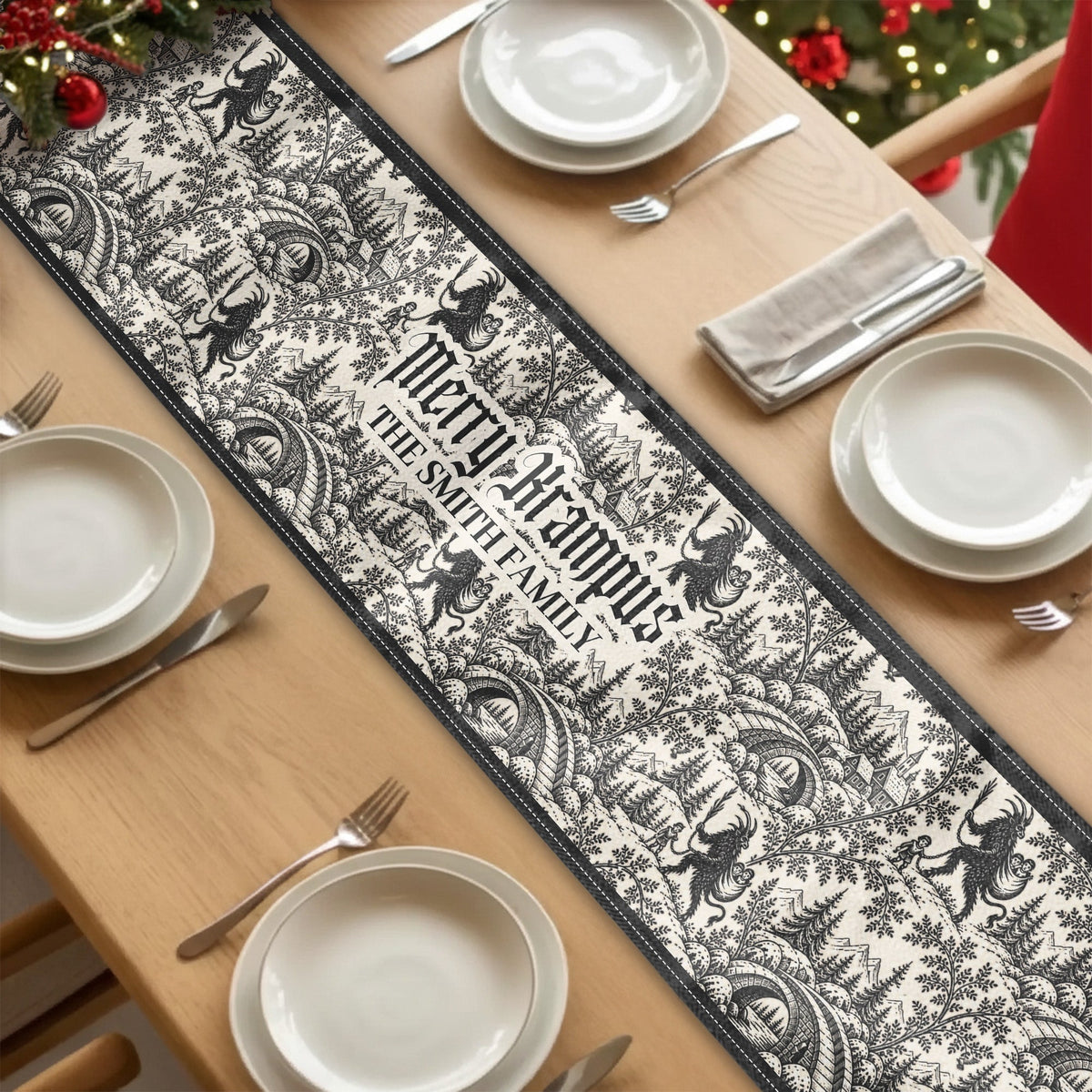 Merry Krampus - Personalized Table Runner