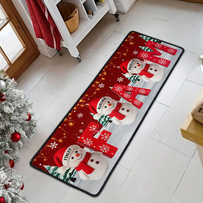 Christmas Name Initial - Personalized Runner Rug