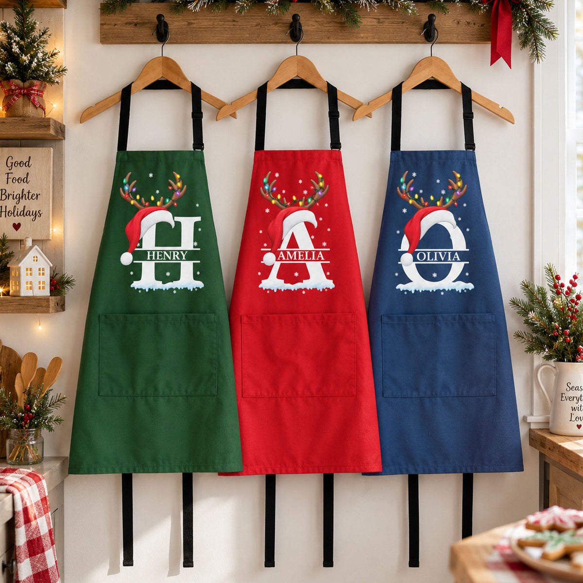Custom Name Matching Family Christmas - Personalized Apron