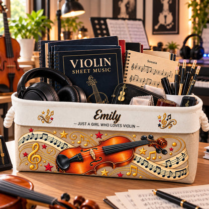 Violin Lovers, Violin Teacher Musician Music Lover Gift For Violinist - Personalized Storage Basket