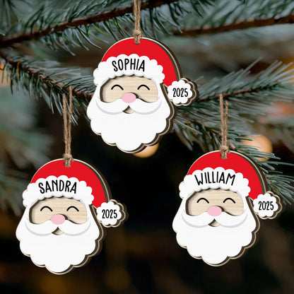 Santa Christmas Family - Personalized Wooden Ornament