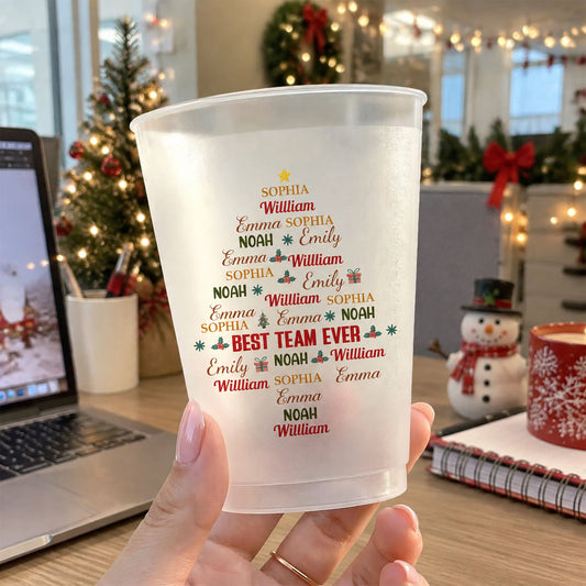 Custom Name For Christmas Office Year End Party, White Elephant Party - Personalized Cups
