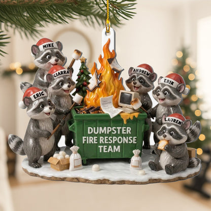 Dumpster Fire Response Team, Bulk Funny Gifts For Coworker Team - 3D Relief Ornament - Personalized Ornament