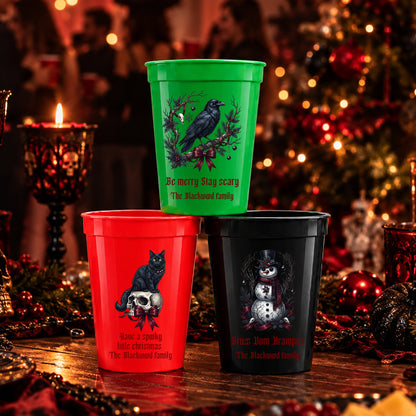 Gothic Christmas Style Gift For Family - Personalized Cups