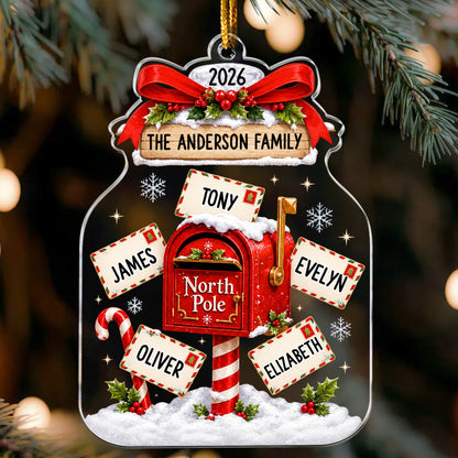 Custom Name North Pole Christmas Acrylic Ornament - Personalized Ornament