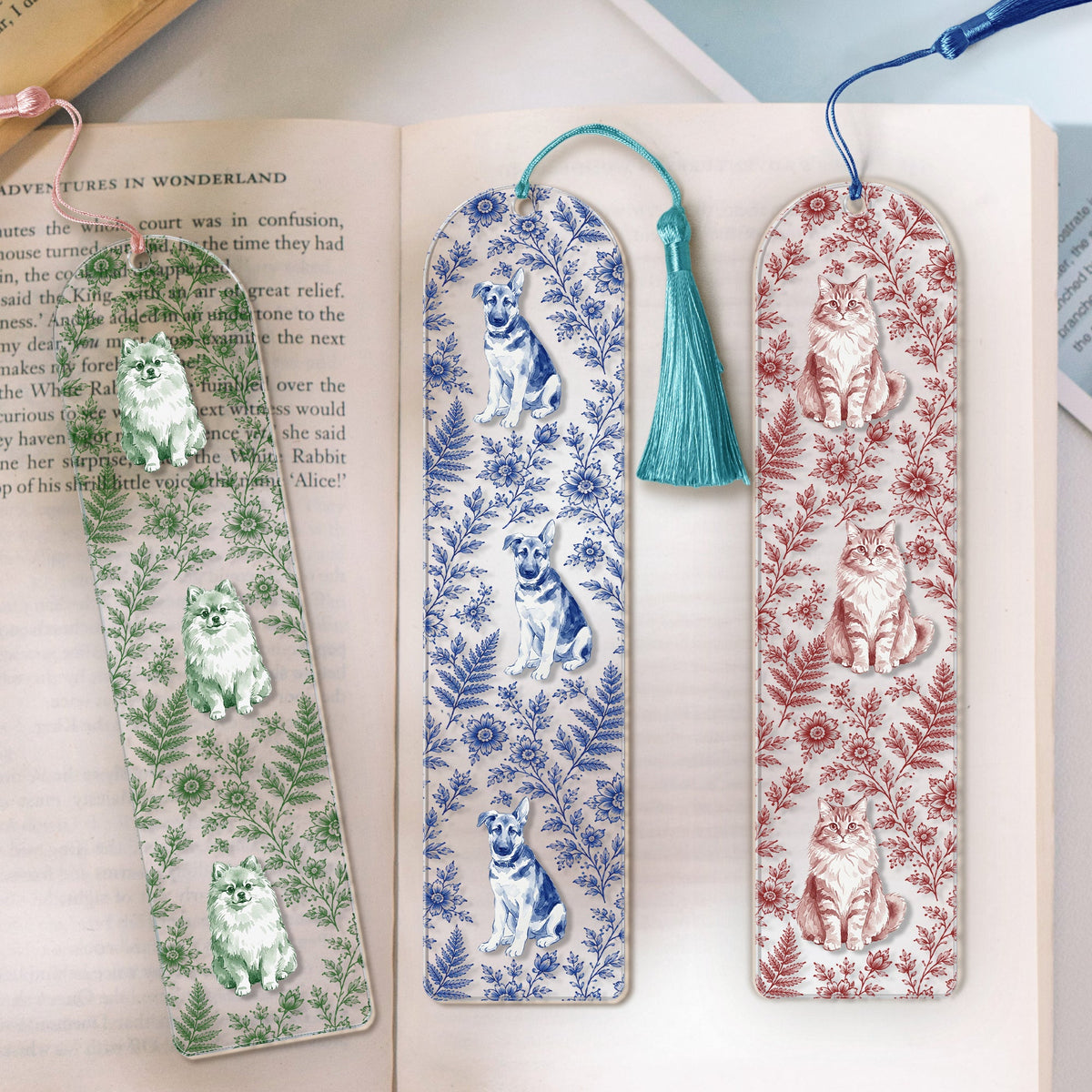 Custom Photo Pet Portrait Watercolor, Gift For Pet Lover, Gift For Her - Custom Bookmark