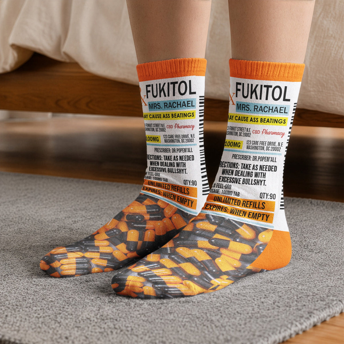 Funny Mug - Fukitol Rx Prescription - Gifts For Coworkers, Boss, Self Gift - Personalized Socks