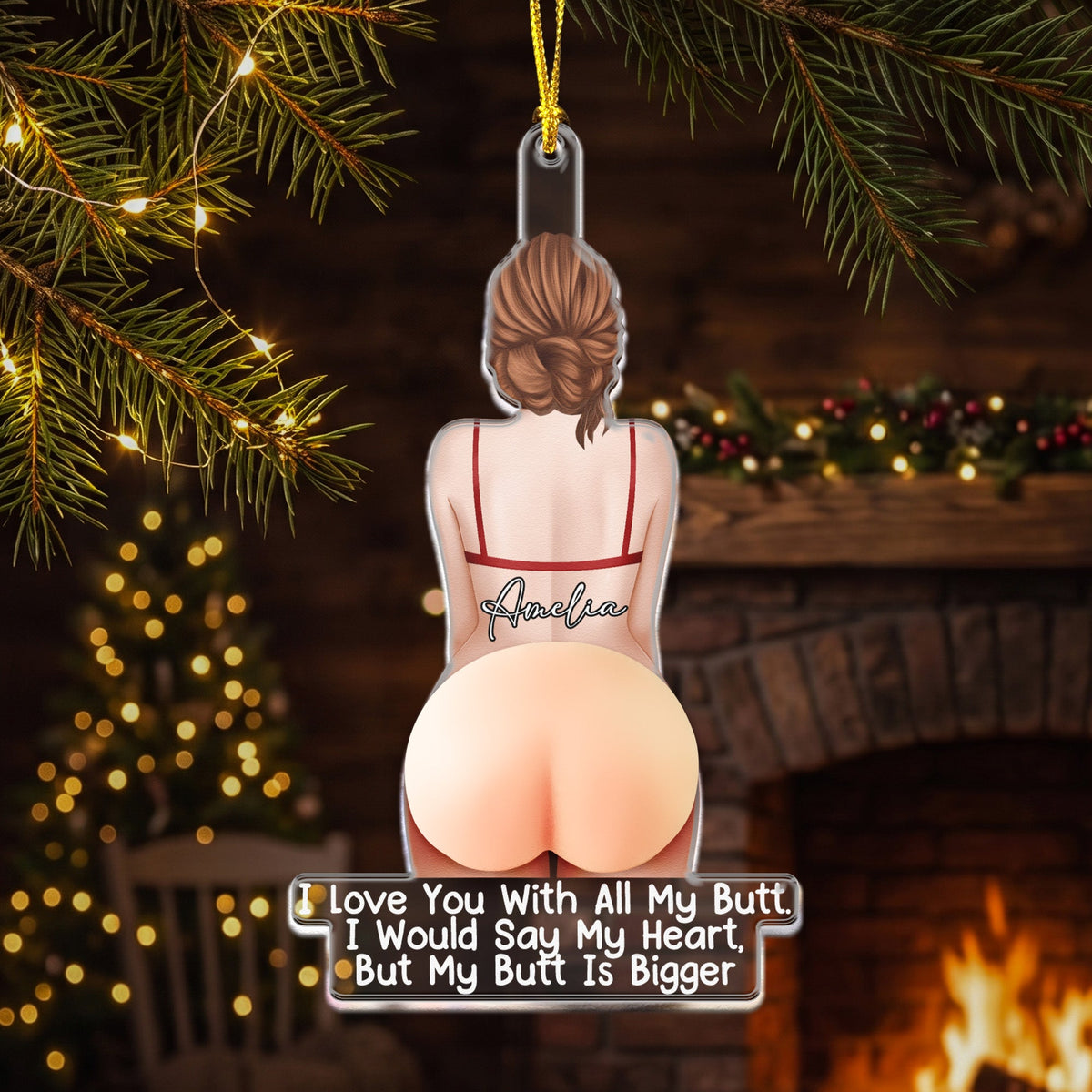 Merry Christmas I Love You - Naughty Personalized Ornament