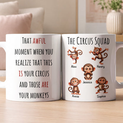 The Circus Squad - Funny Monkey Team Coworker White Elephant - Personalized Mug