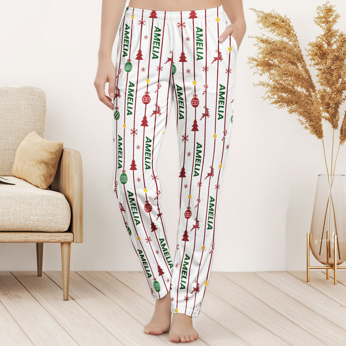 Custom Name Christmas Family Gifts - Personalized Lounge Pants