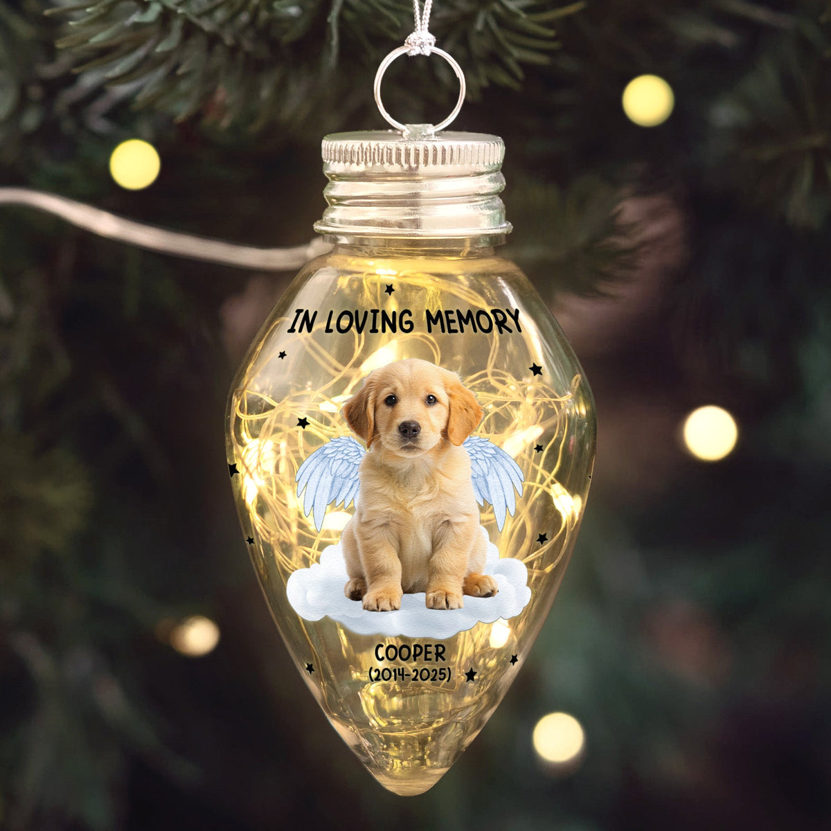 Your Light Will Always Shine In My Heart Pet Memorial - Personalized Ornament