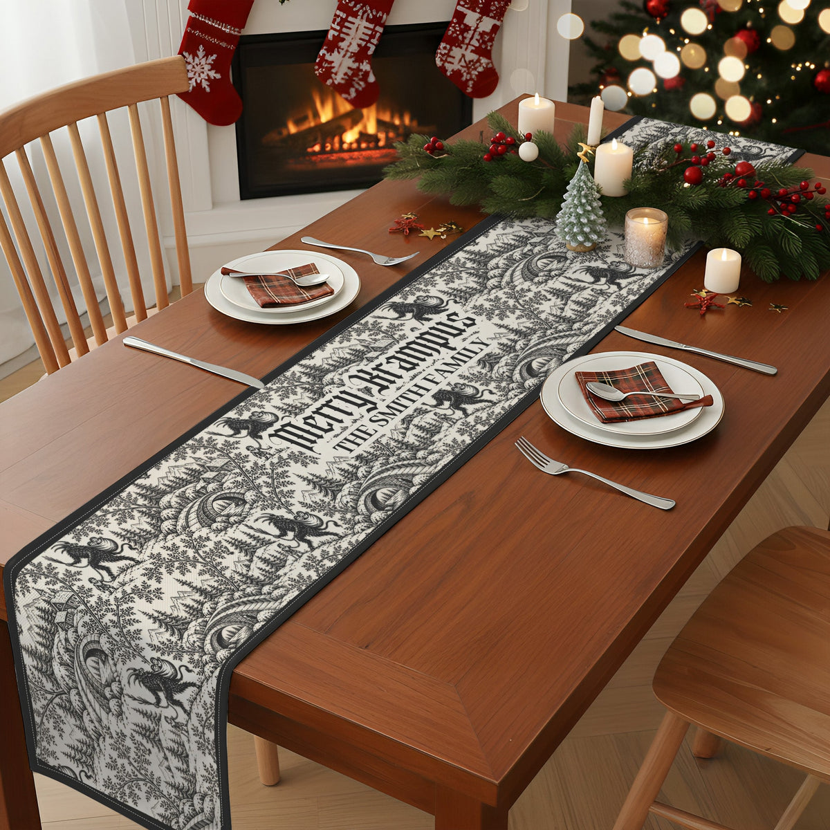 Merry Krampus - Personalized Table Runner