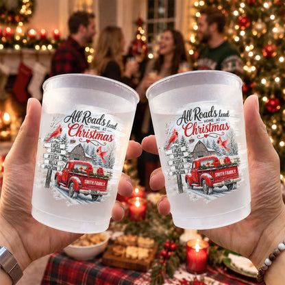Christmas Party Reunion - Family, Grandparents, Grandkids Xmas Party Gathering - Personalized Cups