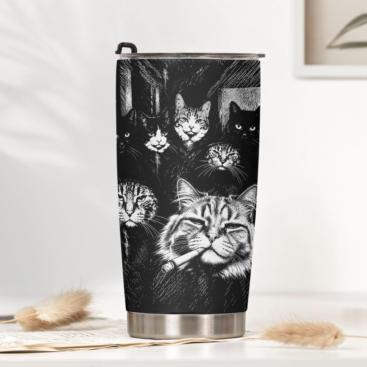 Custom Photo Funny Gangster Pet, Edgy Pet Meme Drinkware - Personalized Tumbler