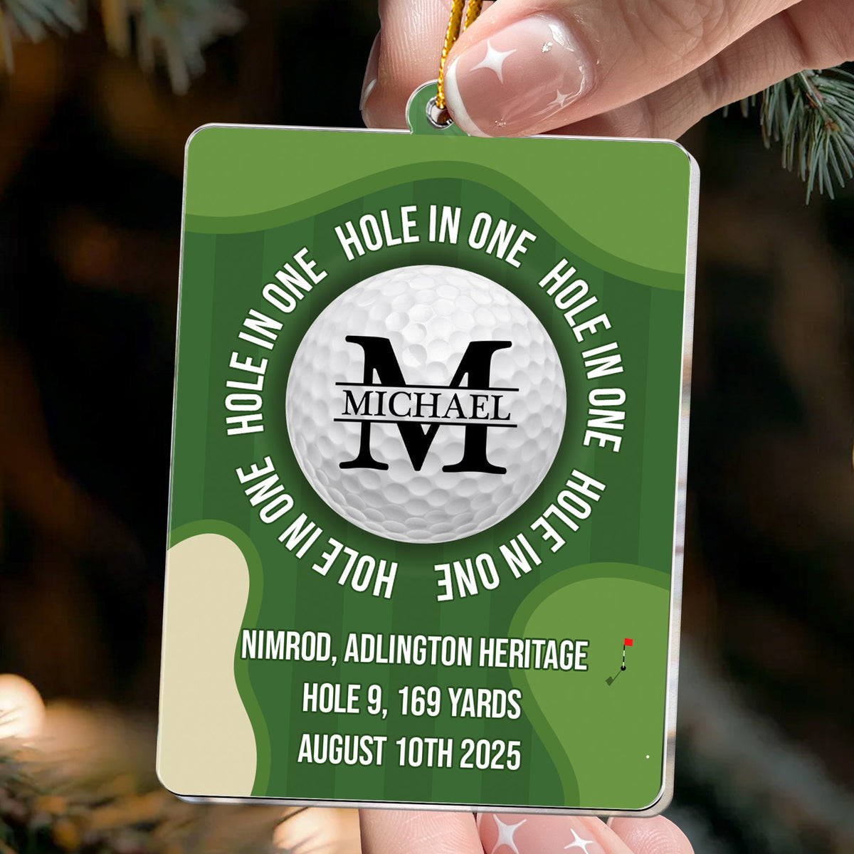 Golf Personal Milestone - Personalized Acrylic Ornament