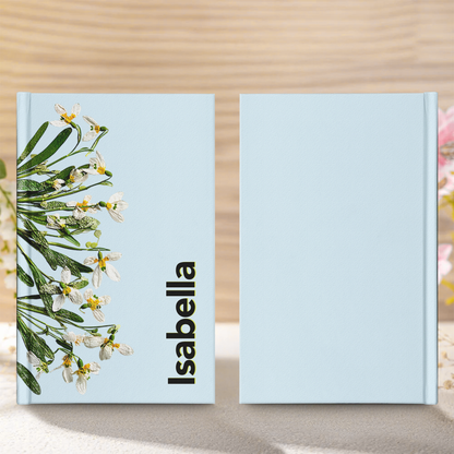 Custom Birth Flower & Name Shadow Text - Personalized Journal