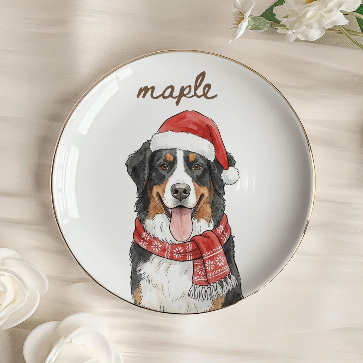 Custom Pet Watercolor Portrait Ring Dish Gift For Pet Mom - Personalized Jewelry Dish