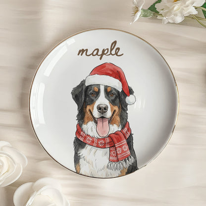 Custom Pet Watercolor Portrait Ring Dish Gift For Pet Mom - Personalized Jewelry Dish