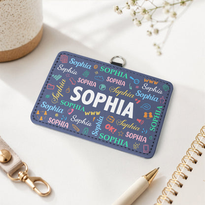 Word Art Names For Self Gift - Personalized Badge Holder