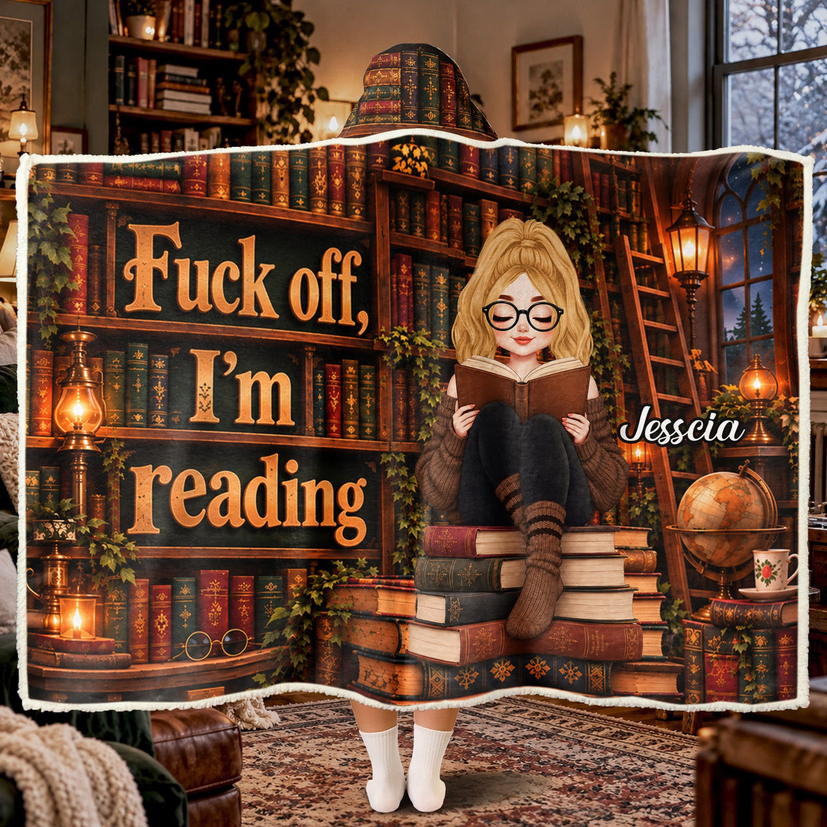 Just A Girl Who Loves Reading Books - Personalized Blanket