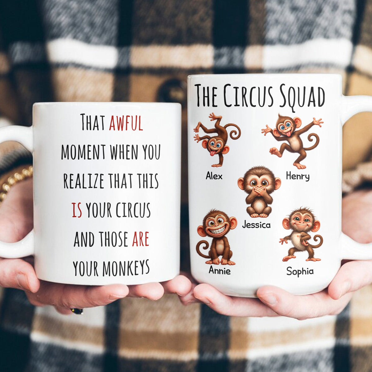 The Circus Squad - Funny Monkey Team Coworker White Elephant - Personalized Mug