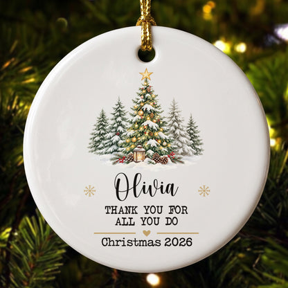Thank You Ornaments Coworker, Employee, Team Bulk Gifts - Personalized Ornament