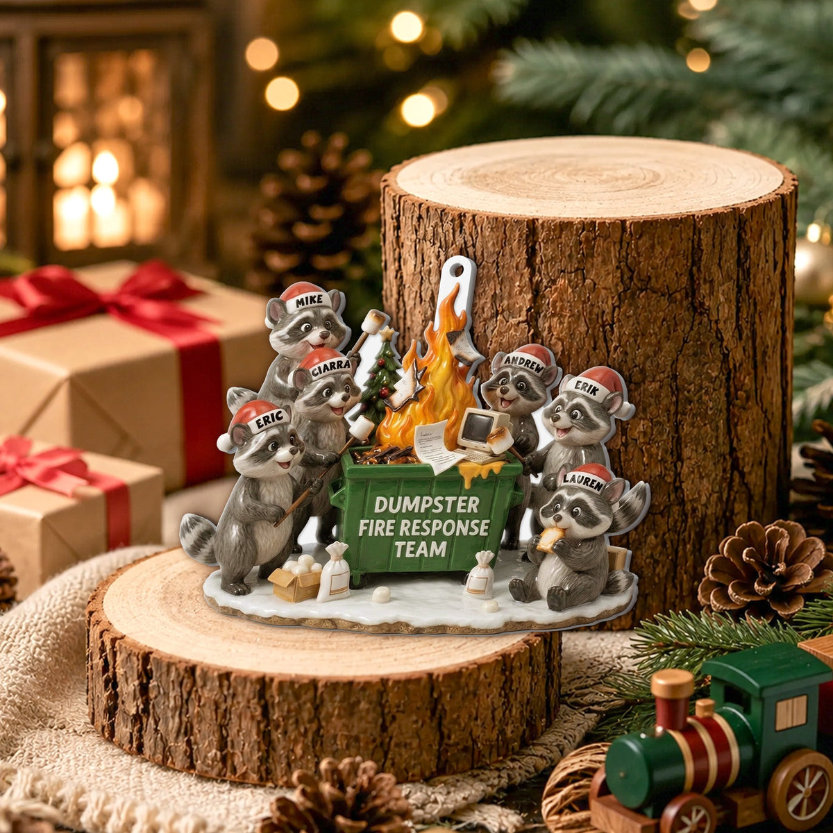 Dumpster Fire Response Team, Bulk Funny Gifts For Coworker Team - 3D Relief Ornament - Personalized Ornament