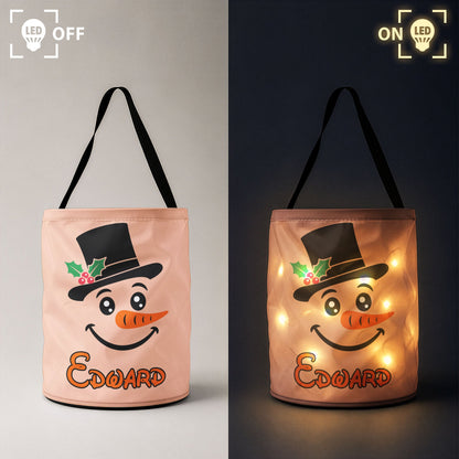 Custom Kid Snowman Faces Christmas Gifts For Kid, Sons, Daughters, Grandkids - Personalized Basket