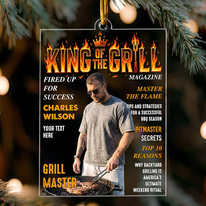 King Of The Grill Magazine Gift For Grill Master - Personalized Ornament